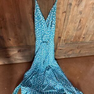 Blue and White Patterned Dress